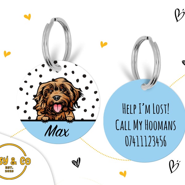 Customizable Circle Dog ID Tag - Personalized Pet Tag for Safety and Style on Etsy, Personalized Name Dog Tracking Tag, Custom Name tags