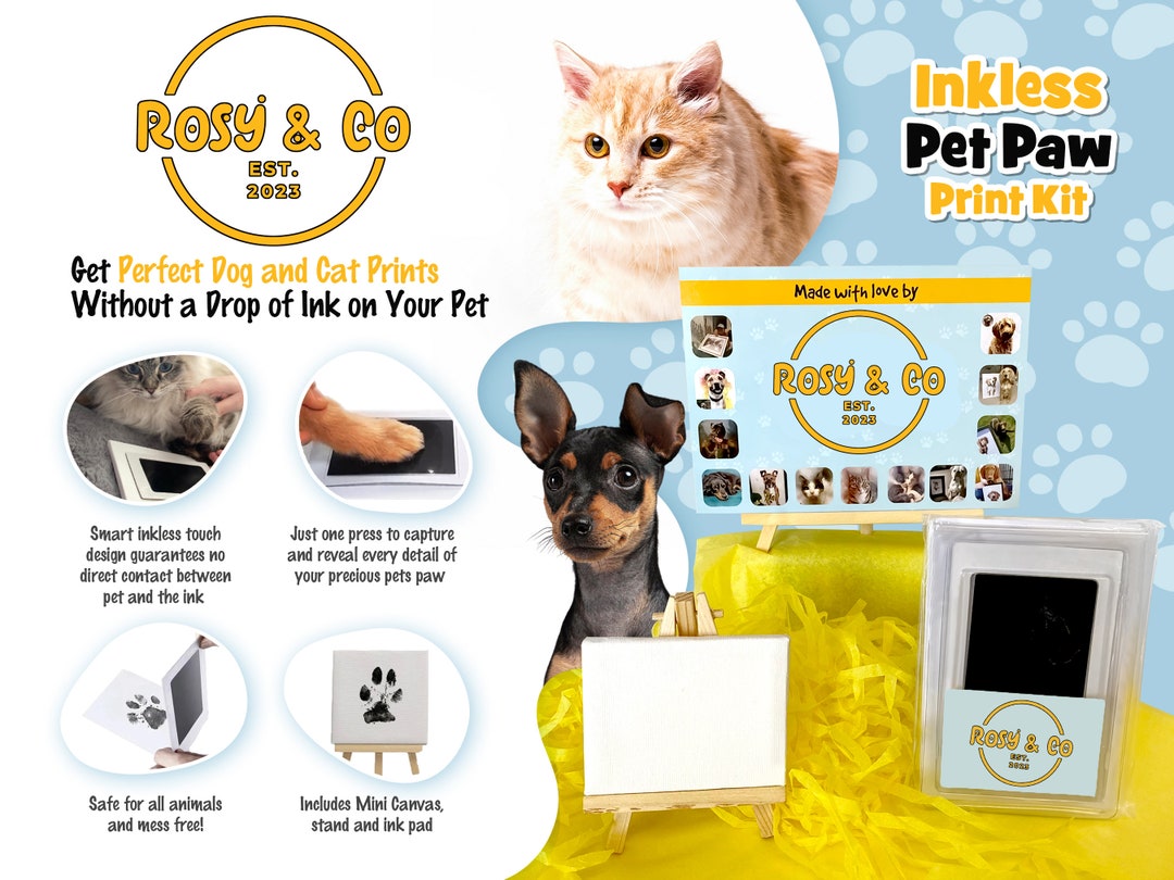 Inkless Paw Print Kit, No Ink - No Mess, Pet Loss Gift Keepsake, Custom ...
