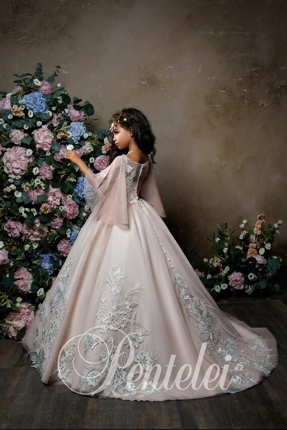 etsy lace flower girl dress