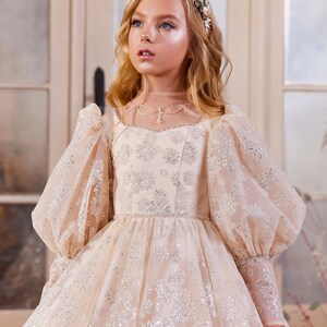 Freebily Girls Sleeveless Halter Flower Girl Dress - Wedding & Party Ball Gown With Lace Top