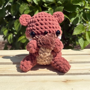Crochet Squirrel Plushie, Stuffed Animal, Fall Decor, Squirrel Toy