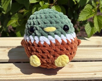 Crochet Mallard Duck, Gift for Kids, Duck Plushie, Support Pet, Duck stuffy, Crochet Duck Plush