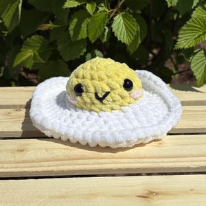 Crochet Egg Plushie, Food Toy, Crochet Egg, Gift For All Ages, Stuffed Food Plush