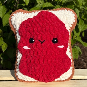 Crochet Toast and Jam Plushie, Toast pillow, Crochet Toast Plushie, Jumbo Toast, Gift for Kids