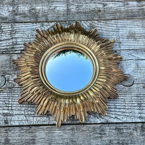 miroir Anna Or patiné avec oeil de sorcière diamètre 30 cm image 1