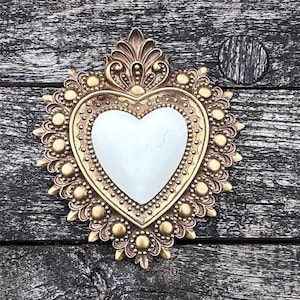 Ex voto miroir doré COEUR SOLEILL La Madeleine Déco