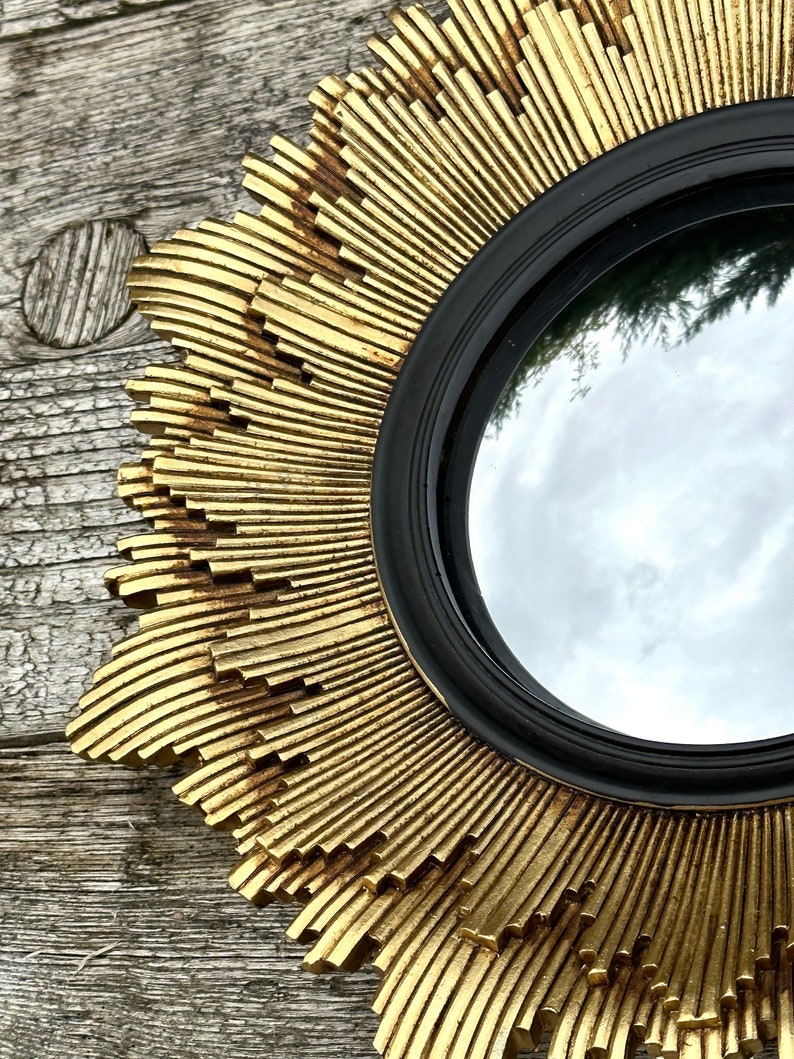 Sidonie sun mirror with black patina, witch's eye diameter 28 cm image 5