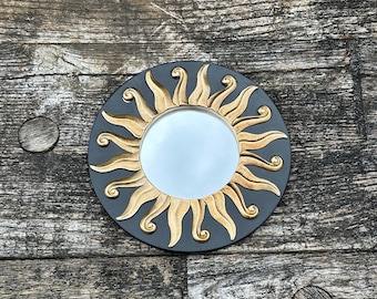 Miroir Soleil noir Diam 17 cm
