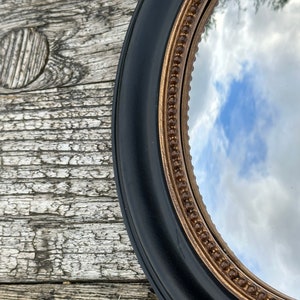 Miroir ovale Rosalie noir et doré patiné 24 x 19 cm image 5