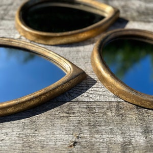 Miroirs gouttes d'eau patine doré lot de 3 image 3