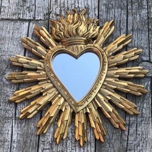 Mirror heart sun ears ex voto 28 x 27 cm