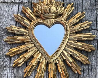 Mirror heart sun ears ex voto 28 x 27 cm