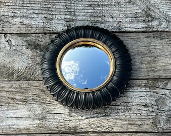 Miroir convexe noir doré 27cm
