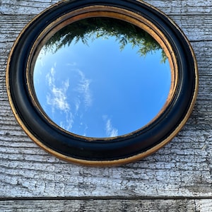 Miroir rond New noir et patine dorée à l'ancienne avec oeil de sorcière diam 19 cm image 4