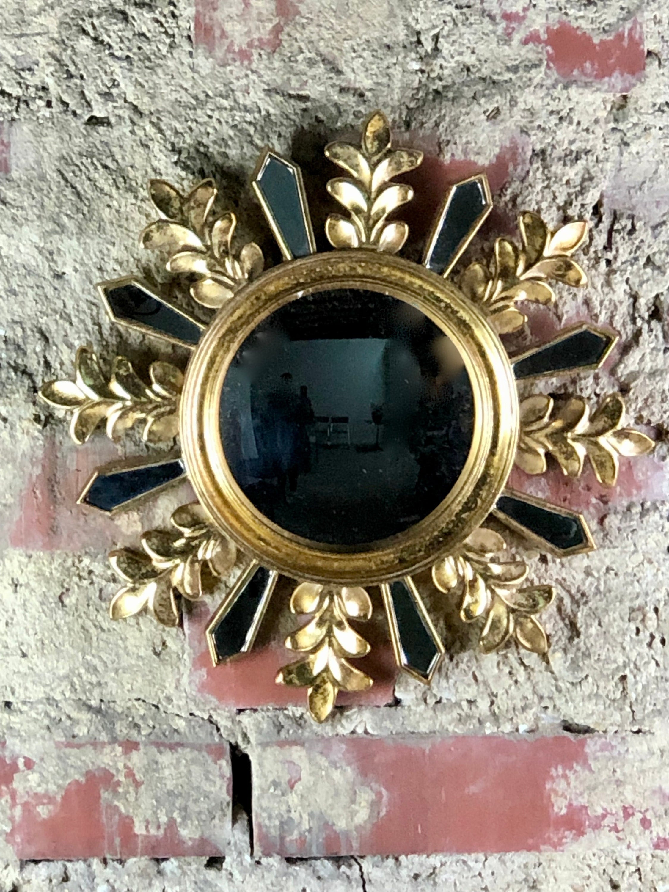 Miroir Flocon 8 Facettes Miroirs Doré Patiné Diamètre 31 cm