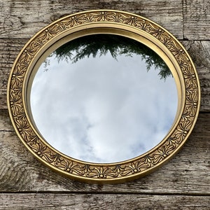 Golden "Joséphine" mirror with witch's eye diam. 23 cm