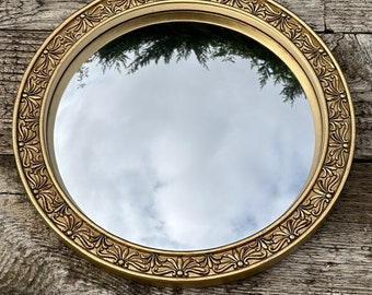 Espejo dorado "Joséphine" con ojo de bruja diam 23 cm.