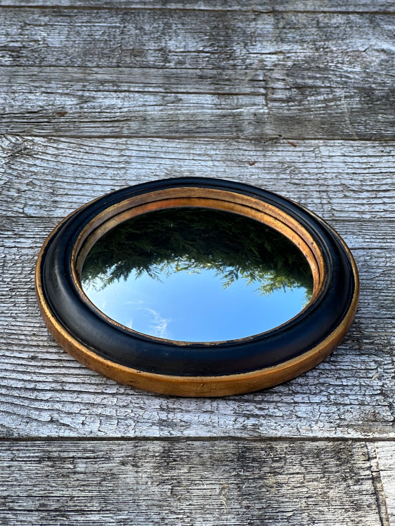 Miroir rond New noir et patine dorée à l'ancienne avec oeil de sorcière diam 19 cm image 8