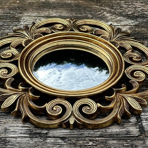 Miroir Lys doré patiné avec oeil de sorcière diamètre 20 cm image 4