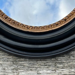 Miroir ovale Rosalie noir et doré patiné 24 x 19 cm image 6