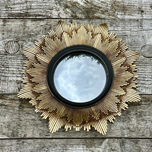 "Sidonie" sun mirror with black patina, witch's eye diameter 28 cm