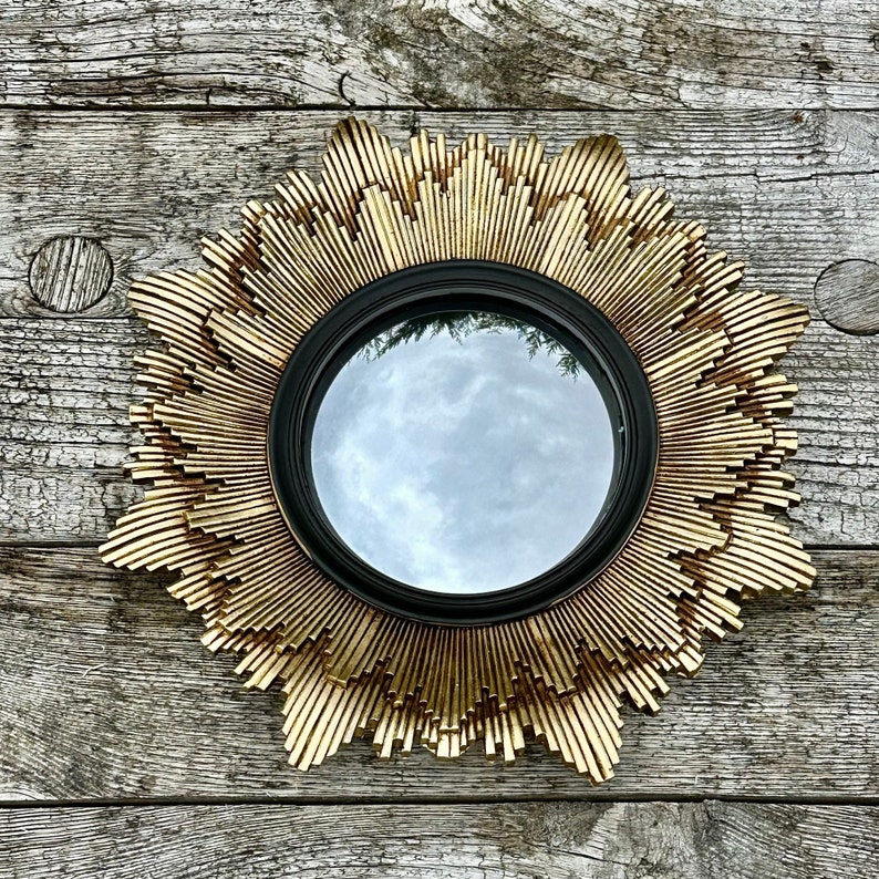 Sidonie sun mirror with black patina, witch's eye diameter 28 cm image 1