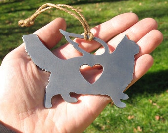 Maine Coon Cat Memorial Angel - Cat Loss Gift - Pet Loss Cat Sympathy Remembrance Gift - Metal Cat Christmas Ornament - Cat Lover