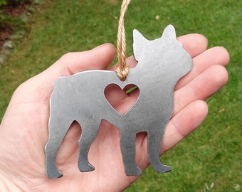 French Bulldog Ornament 3 Pet Memorial - Pet Loss Gift - Dog Sympathy Remembrance Gift - Metal Dog Christmas Ornament