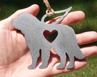 New - Saint Bernard Pet Memorial Ornament Angel - Pet Loss Gift - Dog Sympathy Remembrance Gift - New Clear Coated Finish - Design 1