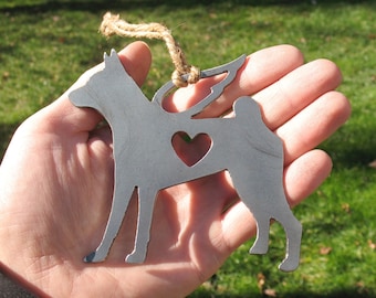 Basenji Pet Loss Gift Ornament Angel - Pet Memorial - Dog Sympathy Remembrance Gift - Metal Dog Christmas Ornament