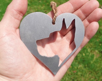 Personalized Great Dane Pet Memorial Ornament 2 - Raw Steel Pet Loss Gift - Dog Sympathy Remembrance Gift - Metal Dog Christmas Ornament