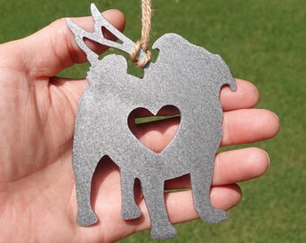 New - Pug Pet Memorial Ornament Angel - Pet Loss Gift - Dog Sympathy Remembrance Gift - New Clear Coated Finish - Design 2