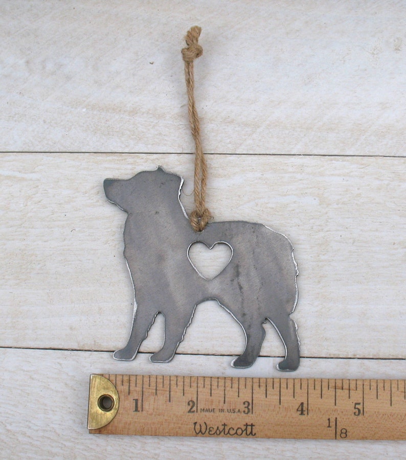 Metal Dog Christmas Ornament Pet Lover Memorial Ornament Australian Shepherd Dog Ornament 2 Pet Loss Dog Memorial Remembrance Gift