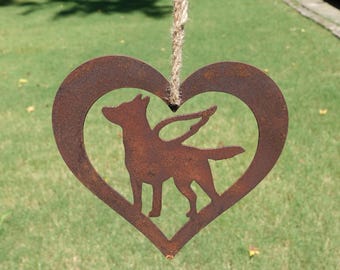 Belgian Malinois Memorial Gift, Rusty Metal Angel Dog Art, Pet Loss Sympathy Decor, Belgian Malinois Grave Marker, Rustic Dog Loss Keepsake