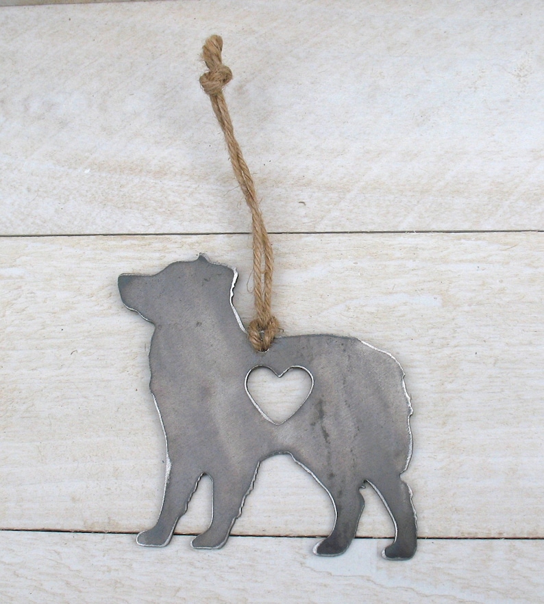 Metal Dog Christmas Ornament Pet Lover Memorial Ornament Australian Shepherd Dog Ornament 2 Pet Loss Dog Memorial Remembrance Gift