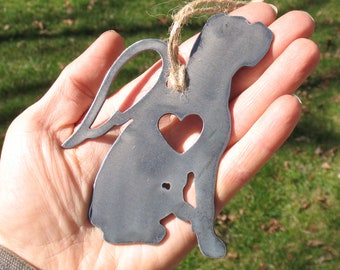 Boxer Dog Ornament 1 Pet Memorial W/ Angel Wings - Pet Loss Dog Sympathy Remembrance Gift - Metal Dog Christmas Ornament