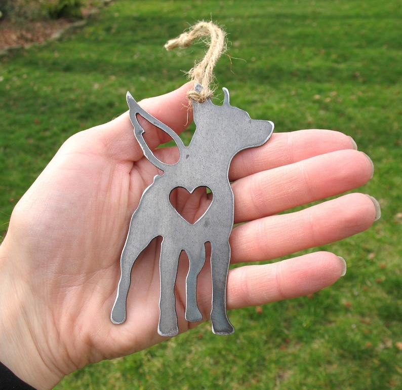 Miniature Pinscher Dog Ornament Pet Memorial W/ Angel Wings Etsy