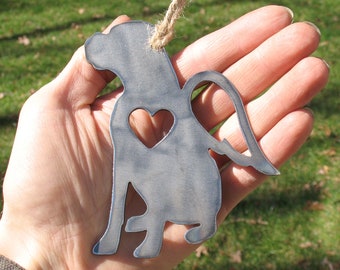 Boxer Dog Ornament 4 Pet Memorial W/ Angel Wings - Pet Loss Dog Sympathy Remembrance Gift - Metal Dog Christmas Ornament