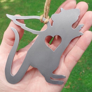 Rat Memorial Ornament Personalized - Raw Metal Pet Memorial Ornament - Rat Christmas Ornament - Pet Rat Loss Gift - Rat Sympathy Gift