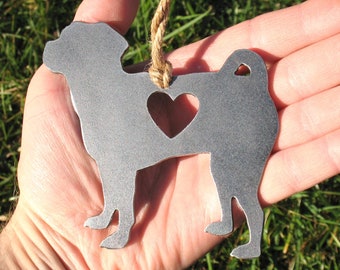 Puggle Dog Ornament Pet Memorial - Pet Loss Dog Sympathy Remembrance Gift - Metal Dog Christmas Ornament