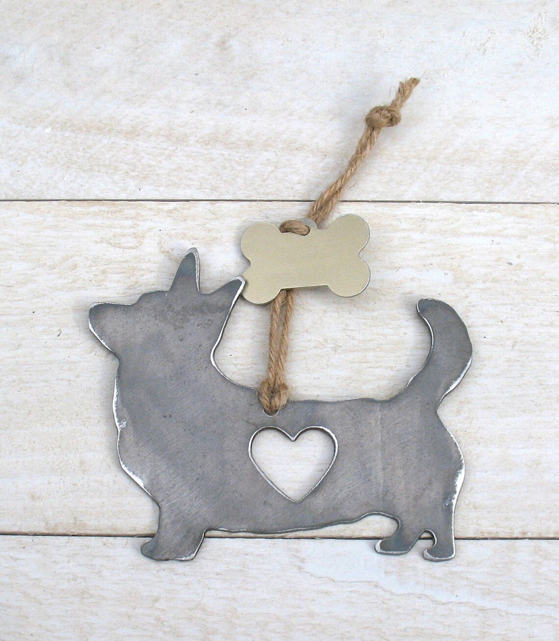 Cardigan Dog Ornament Metal Dog Christmas Ornament Etsy