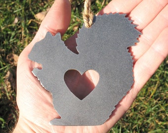 Squirrel Metal Christmas Ornament Gift - Personalized Woodland Animal Decor Ornament