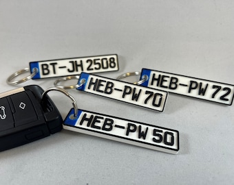 Keyring - License plate - Car registration plate - (Personalized license plate) - 3D printed