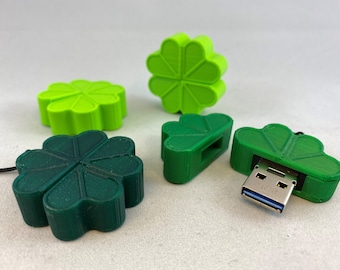 USB-Stick - Kleeblatt, Glücksklee, Glück - 4GB / 8GB / 16GB / 32GB / 64GB - 3D-Druck