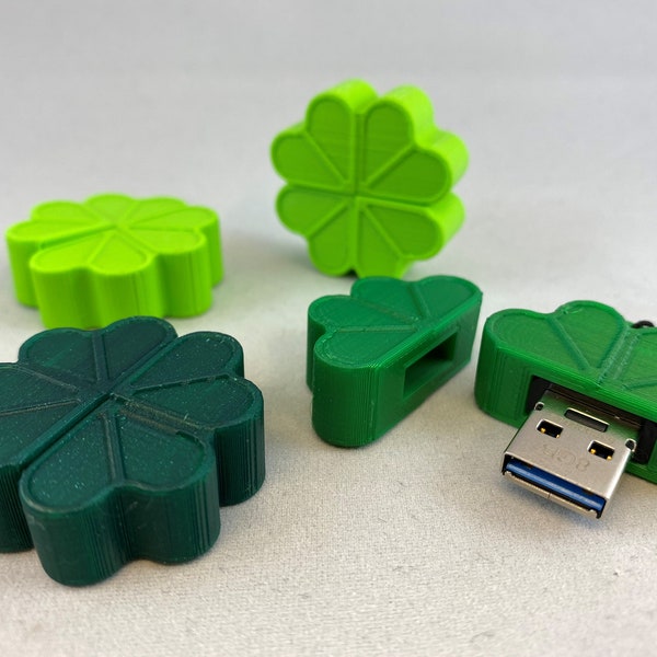 USB-Stick - Kleeblatt, Glücksklee, Glück - 4GB / 8GB / 16GB / 32GB / 64GB - 3D-Druck
