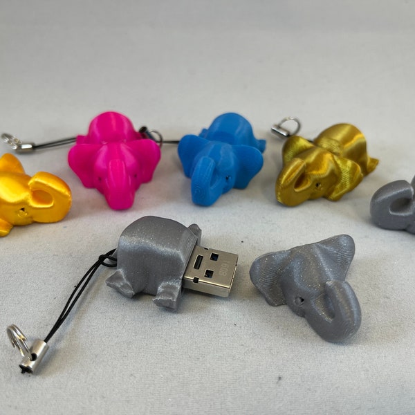 USB-Stick - Elefant, Elephant, Tier - 4GB / 8GB / 16GB / 32GB / 64GB - 3D-Druck