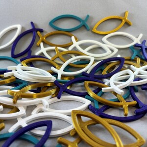 Pesce come decorazione sparsa o per bricolage (20 pezzi) - battesimo - comunione - cresima (vari colori) - stampa 3D