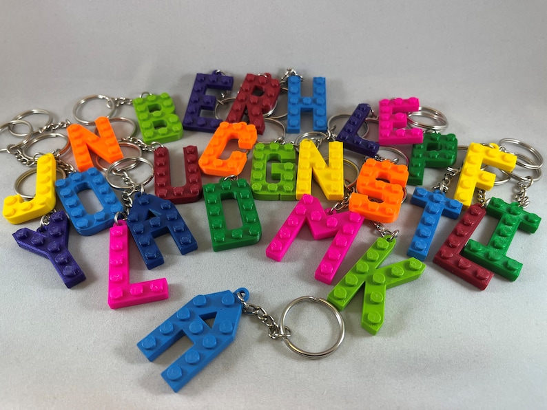 Keychain Letter Building Block different Colors 3D Etsy UK