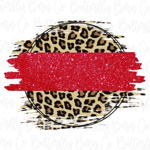 Red Glitter, Leopard, Background  PNG, Circle PNG, Digital Download | Sublimation | Waterslide | Shirt Design | Leopard | Serape | Cow Print