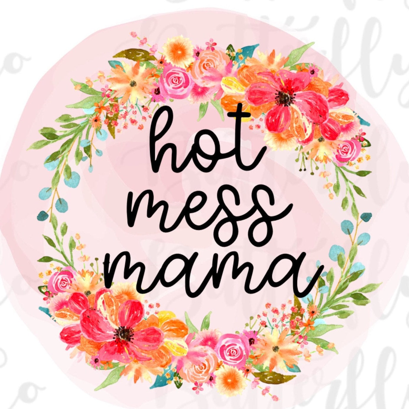 Digital instant Download PNG clipart Floral Mama